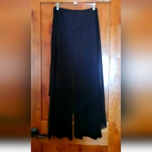 Elegant Black Women's Pants & Sheer Skirt